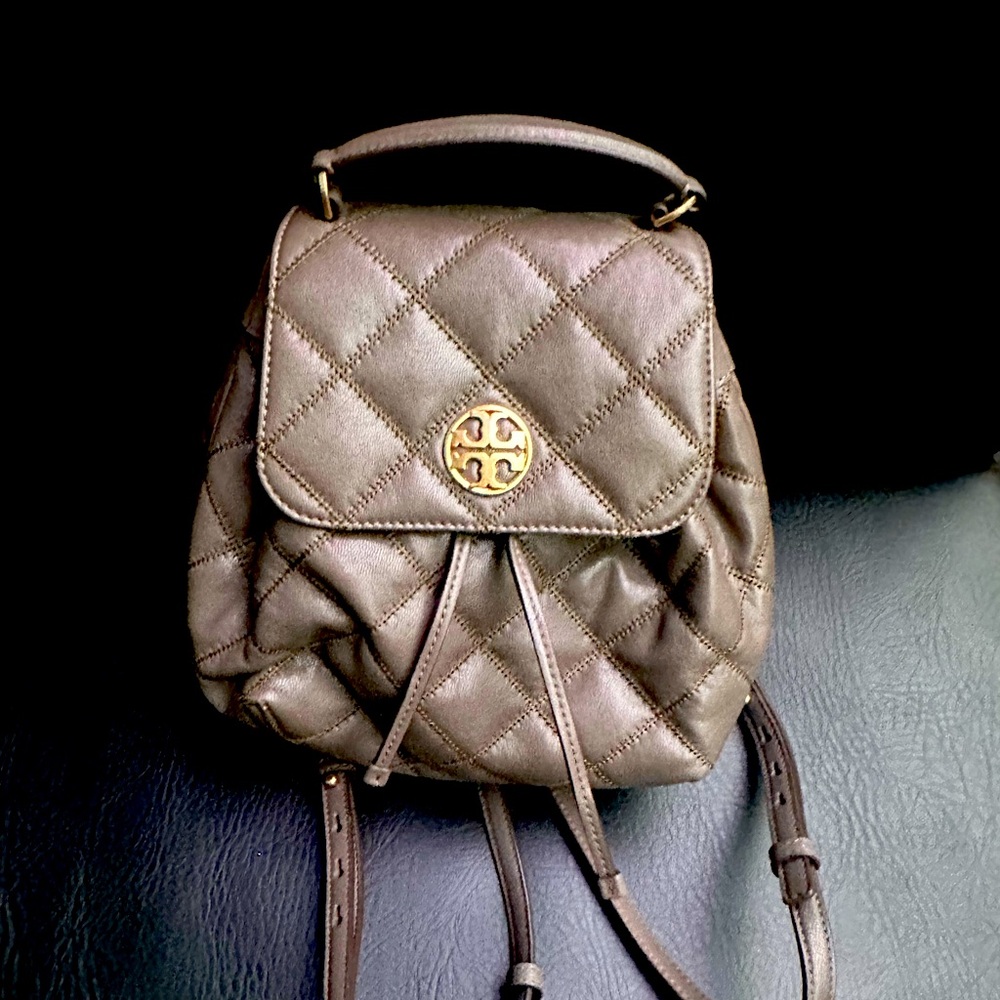 NEW WO TAGS Tory Burch Volcanic Stone Small Backpack in excellent condition.